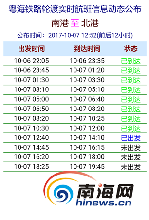 粤海轮渡最新时刻表揭秘与更新通知