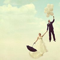 浪漫情侣头像,纸婚纱见证爱的誓言